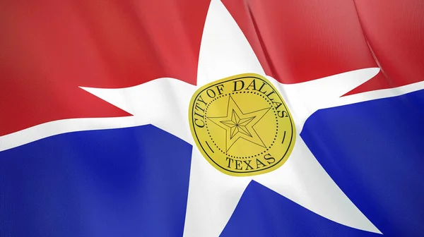 Knipperende Vlag Van Dallas City Texas Verenigde Staten Hoogwaardige Realistische — Stockfoto