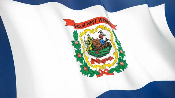 Waving Flag West Virginia High Quality Illustration Perfect News Reportage — Stock Photo, Image