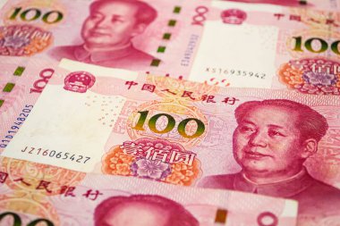 100 Çin Renminbi para birimi. Çin, Pekin.