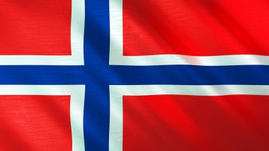 Norveç 'in sallanan bayrağı. Yüksek kalite 3 boyutlu illüstrasyon. Haber, haber ve olaylar için mükemmel.. 