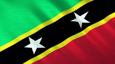 Saint Kitts ve Nevis 'in sallanan bayrağı. Yüksek kalite 3 boyutlu illüstrasyon. Haber, haber ve olaylar için mükemmel.. 