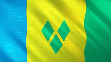 Saint Vincent ve Grenadines 'in el sallayan bayrağı. Yüksek kalite 3 boyutlu illüstrasyon. Haber, haber ve olaylar için mükemmel.. 