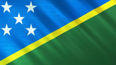 Solomon Adaları 'nın sallanan bayrağı. Yüksek kalite 3 boyutlu illüstrasyon. Haber, haber ve olaylar için mükemmel.. 