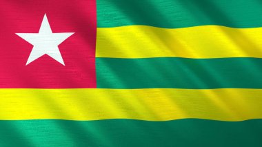 Togo 'nun sallanan bayrağı. Yüksek kalite 3 boyutlu illüstrasyon. Haber, haber ve olaylar için mükemmel.. 
