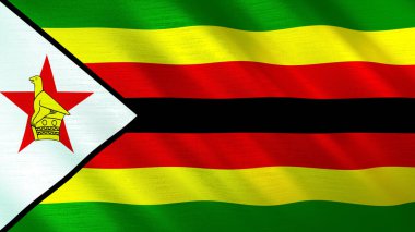 Zimbabwe 'nin sallanan bayrağı. Yüksek kalite 3 boyutlu illüstrasyon. Haber, haber ve olaylar için mükemmel.. 