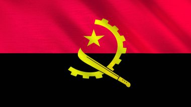 Angola 'nın sallanan bayrağı. Yüksek kalite 3 boyutlu illüstrasyon. Haber, haber ve olaylar için mükemmel.. 