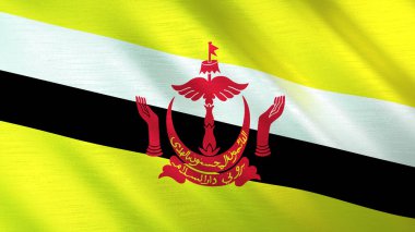 Brunei 'nin sallanan bayrağı. Yüksek kalite 3 boyutlu illüstrasyon. Haber, haber ve olaylar için mükemmel.. 