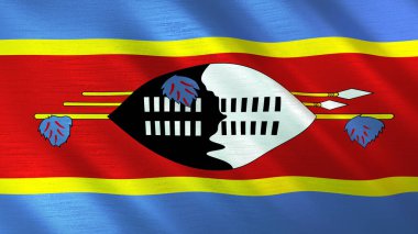 Eswatini 'nin sallanan bayrağı. Yüksek kalite 3 boyutlu illüstrasyon. Haber, haber ve olaylar için mükemmel.. 