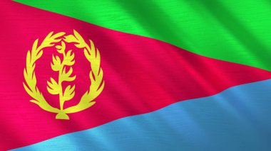 Eritre 'nin sallanan bayrağı. Yüksek kalite 3 boyutlu illüstrasyon. Haber, haber ve olaylar için mükemmel.. 