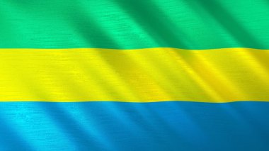Gabon 'un sallanan bayrağı. Yüksek kalite 3 boyutlu illüstrasyon. Haber, haber ve olaylar için mükemmel.. 
