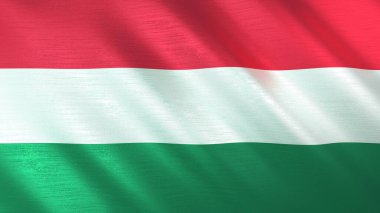 Macaristan 'ın sallanan bayrağı. Yüksek kalite 3 boyutlu illüstrasyon. Haber, haber ve olaylar için mükemmel.. 
