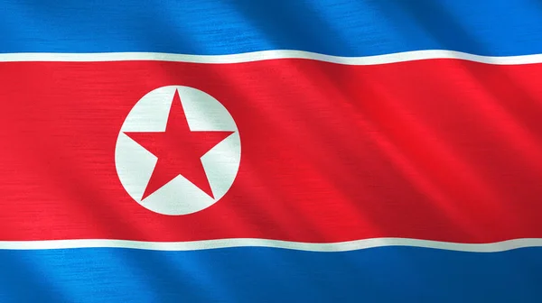 The waving flag of North Korea. High quality 3D illustration. Perfect for news, reportage, events.