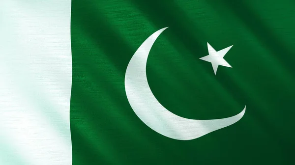 Bandera Ondeante Pakistán Ilustración Alta Calidad Perfecto Para Noticias Reportajes —  Fotos de Stock