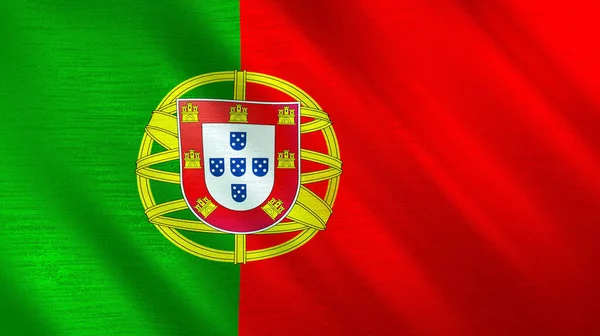 Bandera Ondeante Portugal Ilustración Alta Calidad Perfecto Para Noticias Reportajes — Foto de Stock