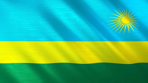 Machająca Flaga Rwandy Wysokiej Jakości Ilustracja Idealny Wiadomości Reportaż Wydarzenia — Zdjęcie stockowe