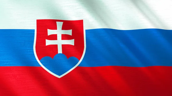 Прапор Словаччини Високоякісна Ілюстрація Ідеально Новин Репортажів Подій — стокове фото