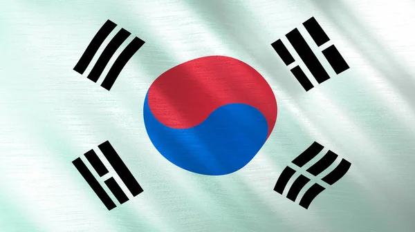 Bandera Ondeante Corea Del Sur Ilustración Alta Calidad Perfecto Para —  Fotos de Stock