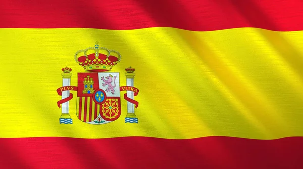 Bandiera Sventolante Della Spagna Illustrazione Alta Qualità Perfetto Notizie Reportage — Foto Stock