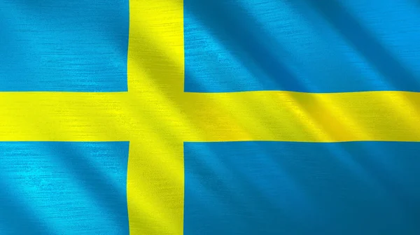 Bandera Ondeante Suecia Ilustración Alta Calidad Perfecto Para Noticias Reportajes — Foto de Stock