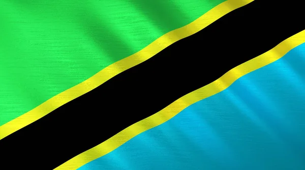 Waving Flag Tanzania High Quality Illustration Perfect News Reportage Events — Stock Photo, Image