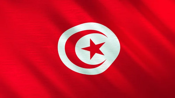 Tunézia Zászlaját Lobogtatva Kiváló Minőségű Illusztráció Tökéletes Hír Riport Események — Stock Fotó