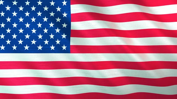 Κυματιστή Σημαία Των Ηνωμένων Πολιτειών Υψηλής Ποιότητας Τρισδιάστατη Απεικόνιση Ιδανικό — Φωτογραφία Αρχείου