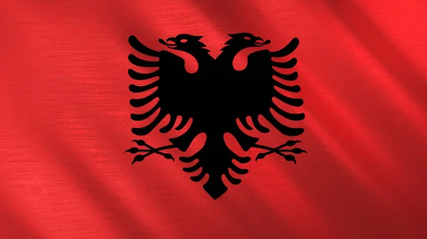 Wapperende Vlag Van Albanië Hoge Kwaliteit Illustratie Perfect Voor Nieuws — Stockfoto