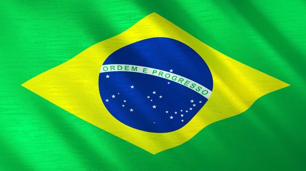 Zwaaiende Vlag Van Brazilië Hoge Kwaliteit Illustratie Perfect Voor Nieuws — Stockfoto