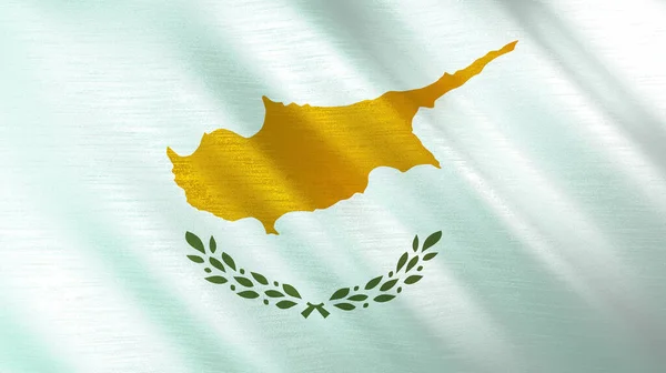 Waving Flag Cyprus High Quality Illustration Perfect News Reportage Events — Stock Photo, Image