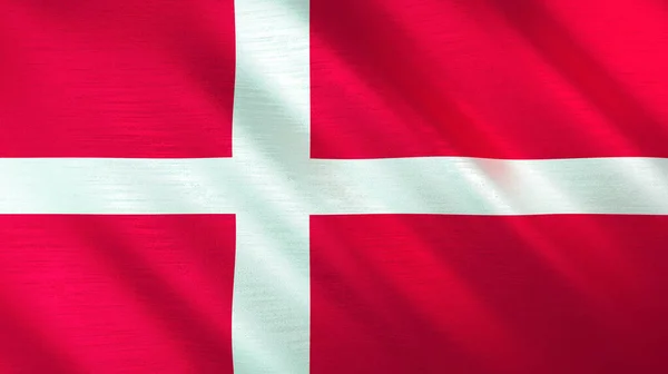 Bandera Ondeante Dinamarca Ilustración Alta Calidad Perfecto Para Noticias Reportajes — Foto de Stock