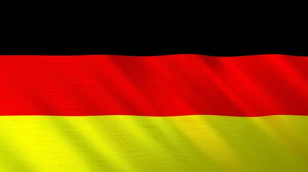 Κυματιστή Σημαία Της Γερμανίας Υψηλής Ποιότητας Τρισδιάστατη Απεικόνιση Ιδανικό Για — Φωτογραφία Αρχείου
