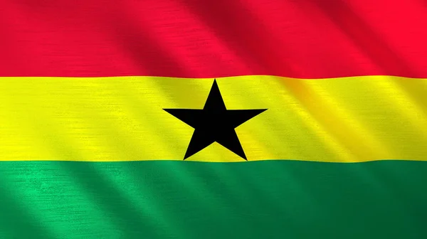 Bandera Ondeante Ghana Ilustración Alta Calidad Perfecto Para Noticias Reportajes — Foto de Stock