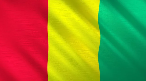 Wapperende Vlag Van Guinee Hoge Kwaliteit Illustratie Perfect Voor Nieuws — Stockfoto
