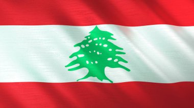 Lübnan 'ın sallanan bayrağı. Yüksek kalite 3 boyutlu illüstrasyon. Haber, haber ve olaylar için mükemmel.. 