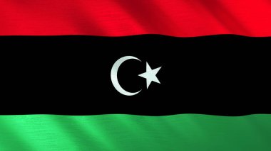 Libya 'nın sallanan bayrağı. Yüksek kalite 3 boyutlu illüstrasyon. Haber, haber ve olaylar için mükemmel.. 