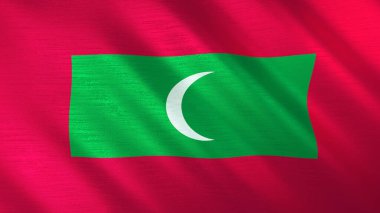Maldivler 'in sallanan bayrağı. Yüksek kalite 3 boyutlu illüstrasyon. Haber, haber ve olaylar için mükemmel.. 