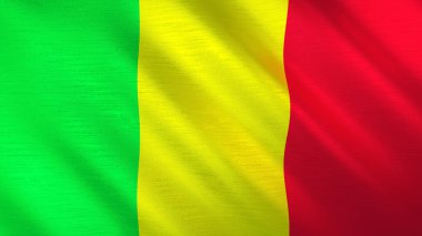 Mali 'nin sallanan bayrağı. Yüksek kalite 3 boyutlu illüstrasyon. Haber, haber ve olaylar için mükemmel.. 