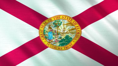 Florida 'nın sallanan bayrağı. Yüksek kalite 3 boyutlu illüstrasyon. Haber, haber ve olaylar için mükemmel.. 