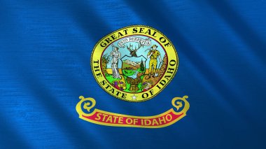 Idaho 'nun sallanan bayrağı. Yüksek kalite 3 boyutlu illüstrasyon. Haber, haber ve olaylar için mükemmel.. 