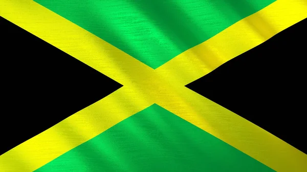 Zwaaiende Vlag Van Jamaica Hoge Kwaliteit Illustratie Perfect Voor Nieuws — Stockfoto