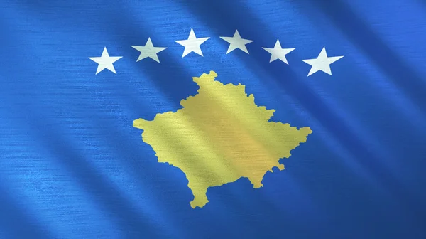 Bandiera Sventolante Del Kosovo Illustrazione Alta Qualità Perfetto Notizie Reportage — Foto Stock