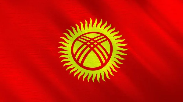 Drapeau Agitant Kirghizistan Illustration Haute Qualité Parfait Pour Les Nouvelles — Photo