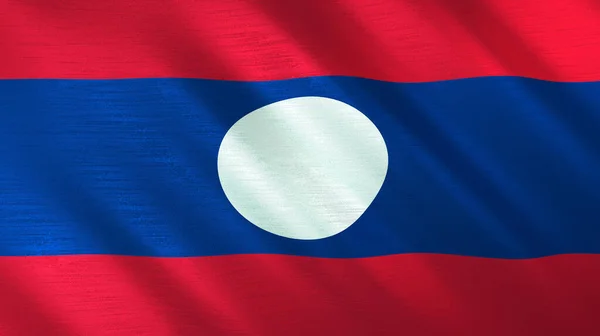 Die Wehende Flagge Von Laos Hochwertige Illustration Perfekt Für Nachrichten — Stockfoto