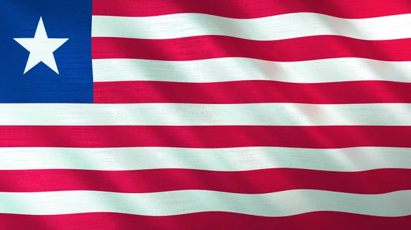 Bandeira Acenando Libéria Ilustração Alta Qualidade Perfeito Para Notícias Reportagem — Fotografia de Stock
