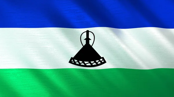 Waving Flag Lesotho High Quality Illustration Perfect News Reportage Events — Stock Photo, Image