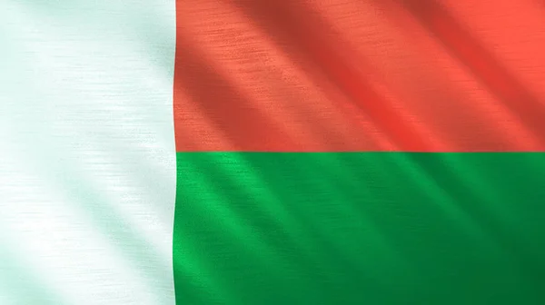 Die Schwenkende Flagge Madagaskars Hochwertige Illustration Perfekt Für Nachrichten Reportagen — Stockfoto