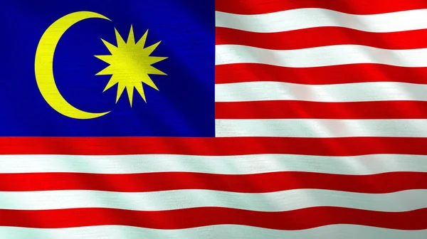 Die Schwenkende Flagge Malaysias Hochwertige Illustration Perfekt Für Nachrichten Reportagen — Stockfoto