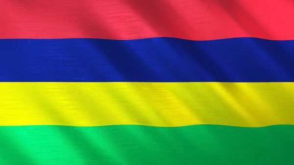 Die Wehende Fahne Von Mauritius Hochwertige Illustration Perfekt Für Nachrichten — Stockfoto