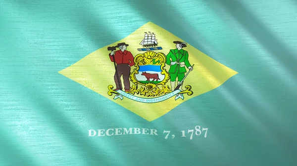 Drapeau Agitant Delaware Illustration Haute Qualité Parfait Pour Les Nouvelles — Photo