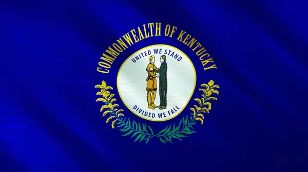 Machająca Flaga Kentucky Wysokiej Jakości Ilustracja Idealny Wiadomości Reportaż Wydarzenia — Zdjęcie stockowe